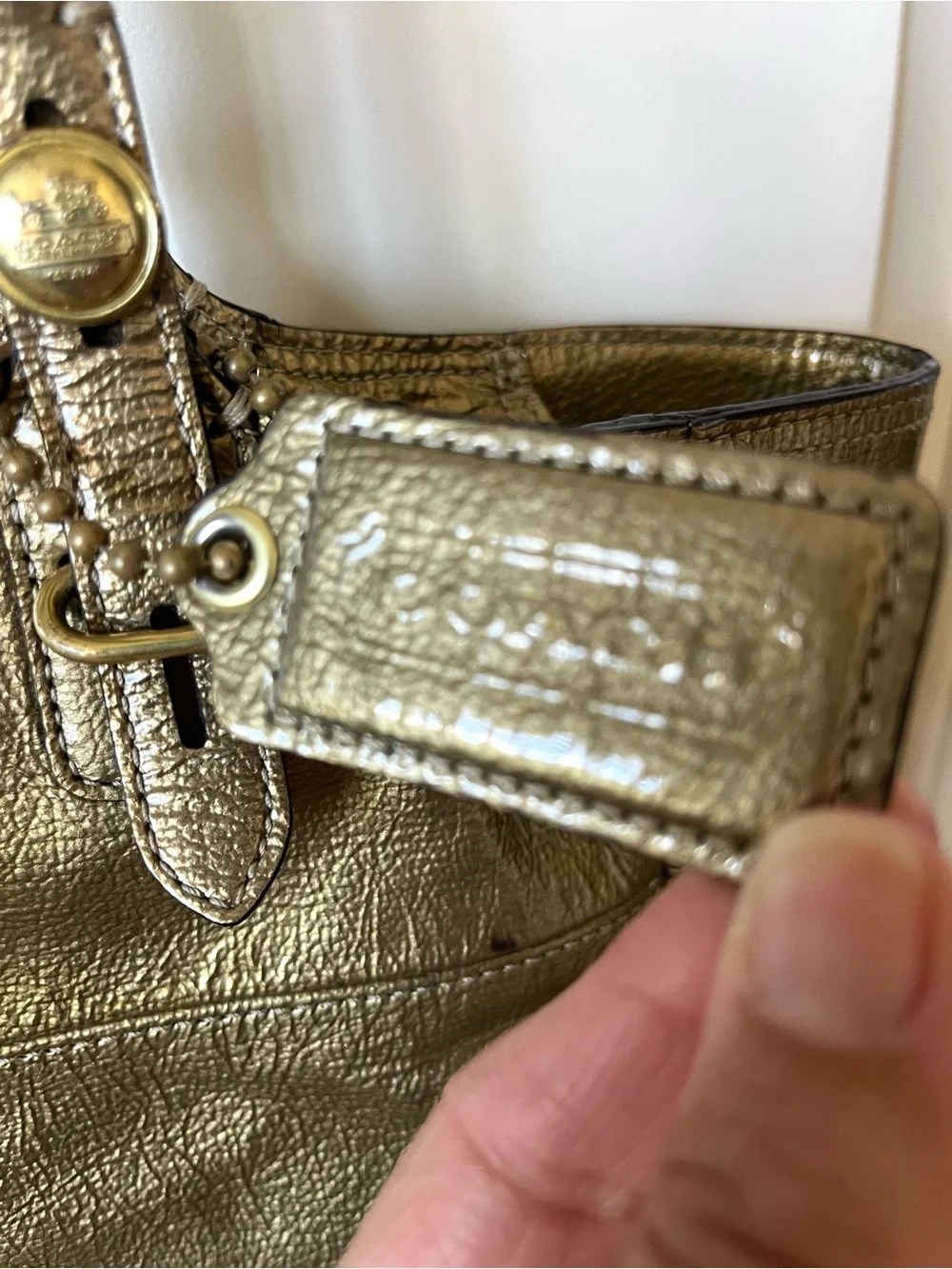 Coach Madison Tribeca Gold Patent Leather Tote - Picture 4 of 16